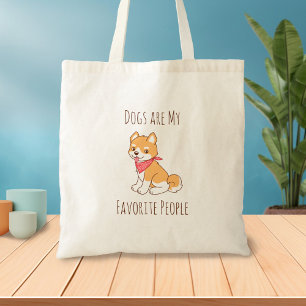 Dogs are my Favourite People Puppy Dog Shiba Inu Tote Bag
