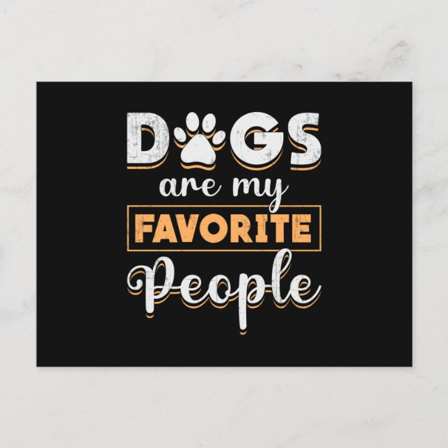 Dogs Are My Favourite People Retriever Dog Lover Postcard (Front)