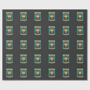 Dogs Are Our Link to Paradise Retro Vector Wrapping Paper