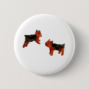 Dogs Art Cute Terriers 6 Cm Round Badge