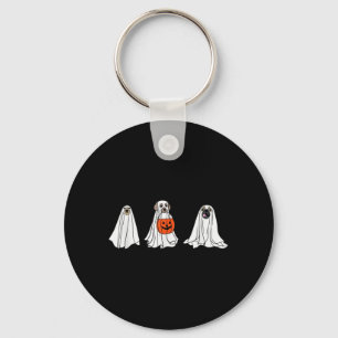 Dogs As Ghosts For Halloween Funny Ghost Dogs Key Ring