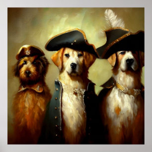 Dogs as Three Musketeers Poster