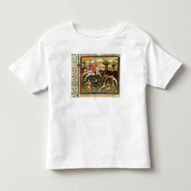 Dogs attacking a leopard, from a book toddler T-Shirt (Front)