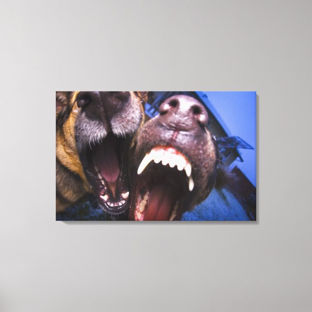Dogs barking canvas print (Front)