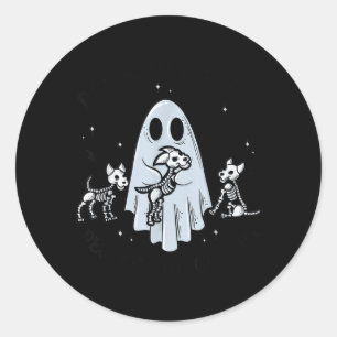 Dogs Because People Are Creepy Funny Ghost Classic Round Sticker