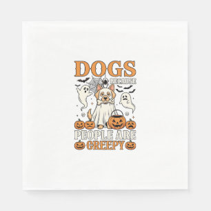 Dogs Because People Are Creepy Halloween Ghost Dog Napkin