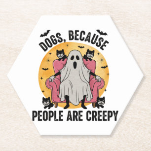 Dogs Because People Are Creepy Paper Coaster