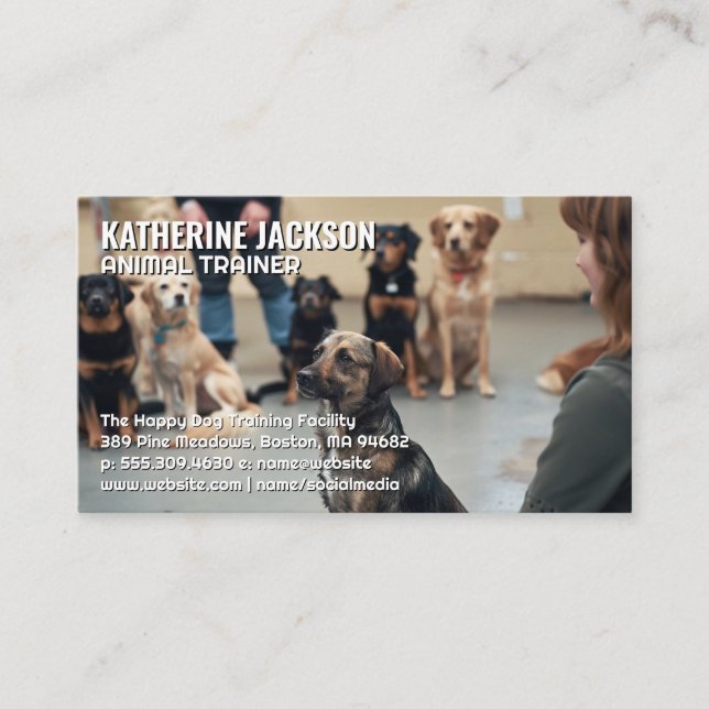 Dogs Being Trained at Facility Business Card (Front)