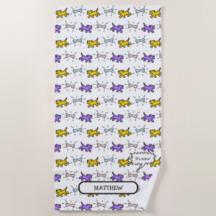 Dogs Bones PY Graffiti Style Name Beach Towel