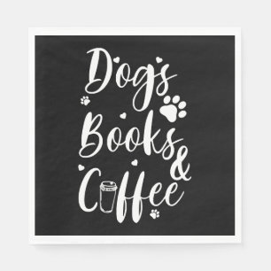 Dogs Books Coffe Dog Lover Book Worm Napkin
