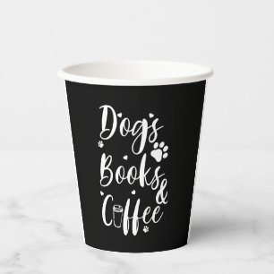 Dogs Books Coffe Dog Lover Book Worm Paper Cups
