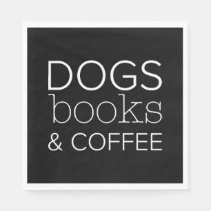 Dogs Books Coffee Bookworm Dog Mum Napkin