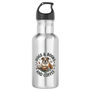 Dogs Books Coffee Bulldog Stack Cup_1 532 Ml Water Bottle