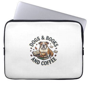 Dogs Books Coffee Bulldog Stack Cup_1 Laptop Sleeve