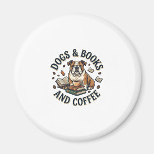 Dogs Books Coffee Bulldog Stack Cup_1 Magnet