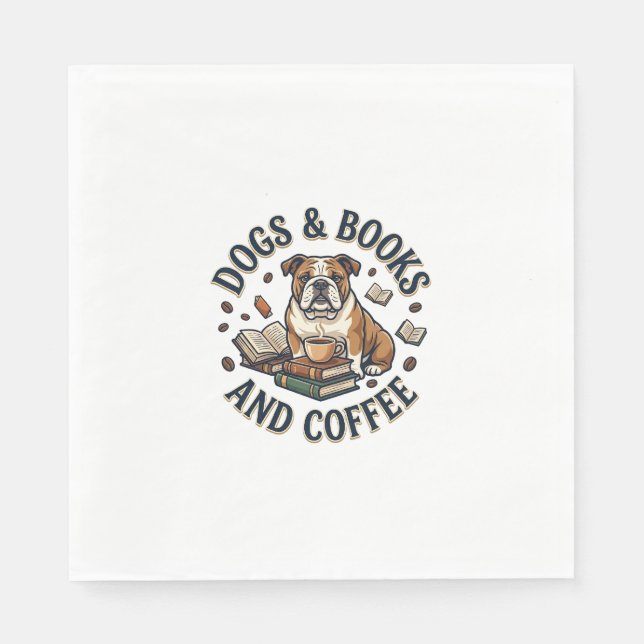 Dogs Books Coffee Bulldog Stack Cup_1 Napkin (Front)