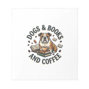Dogs Books Coffee Bulldog Stack Cup_1 Notepad