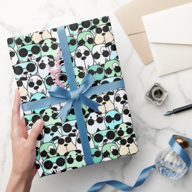 Dogs Cartoon Funland Wrapping Paper (Gifting)