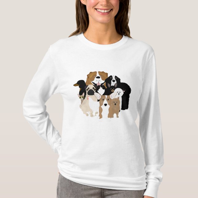 Dogs, Cat, Chicken, Long Sleeve Shirt (Front)