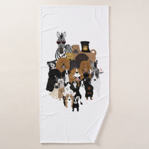 Dogs, Cat, Chicken, Zebra Towel Set