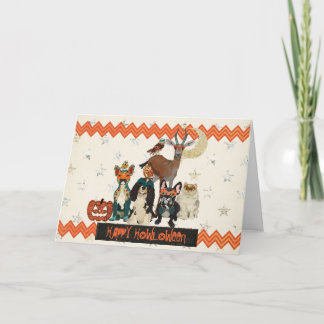 Dogs & Cat Howloween Card