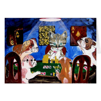 DOGS CAT PLAYING POKER CATS RULE DOGS DROOL
