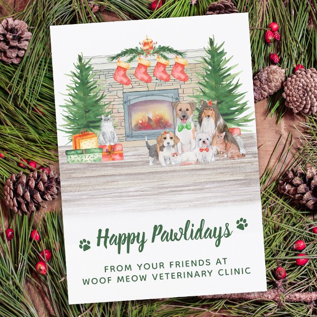 Dogs Cats Puppies Kittens Pet Business Christmas Holiday Card (Creator Uploaded)