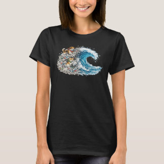 Dogs & Cats Turn Plastic Wave Into Blue Ocean T-Shirt