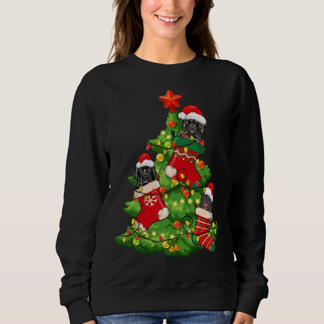 Dogs Christmas Tree Labrador Pit Bull Sweatshirt (Front)
