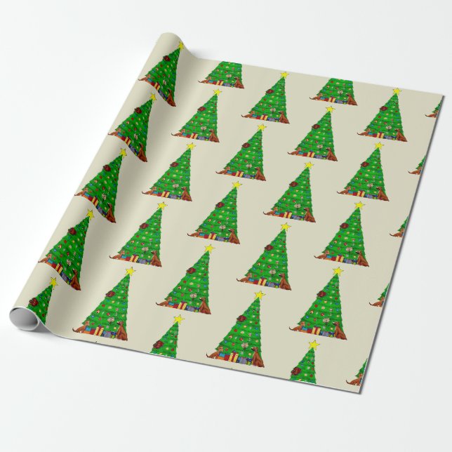 Dog's Christmas Tree wrapping paper (Unrolled)