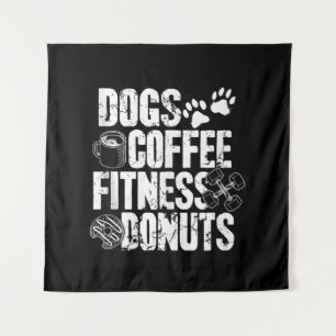 Dogs Coffee Ness Doughnuts Gym Foodie Workout Ness Tapestry