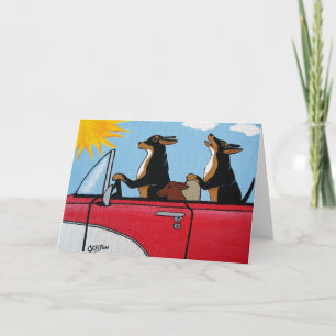 Dogs Cruising Greeting Card