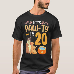 Dogs Dance Together My Birthday Let's Pawty I'm 20 T-Shirt