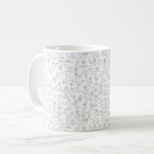 Dogs doing yoga, doggy yoga pose coffee mug