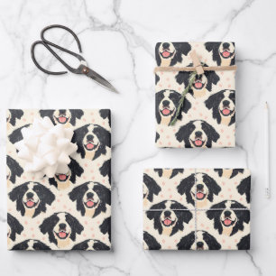 Dogs & Dots on Cream Wrapping Paper Sheet
