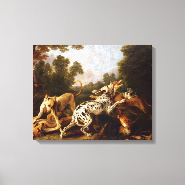 Dogs Fighting (by Frans Snyders) Canvas Print (Front)