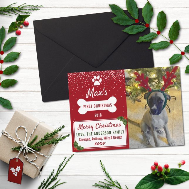 Dog's First Christmas Custom Photo Holiday (Creator Uploaded)