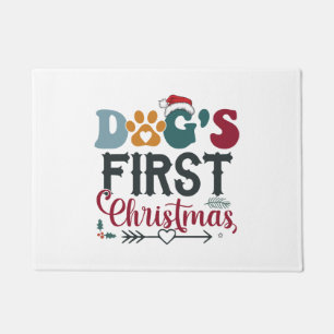 Dog's First Christmas Doormat