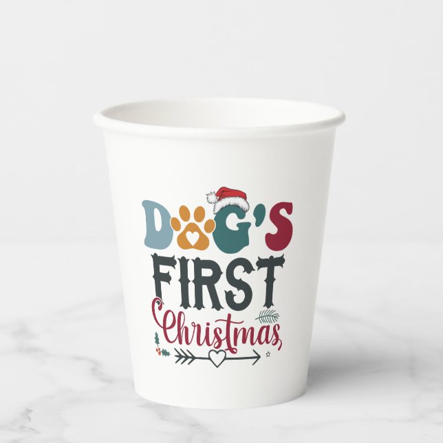 Dog's First Christmas Paper Cups (Front)