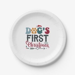 Dog's First Christmas Paper Plate