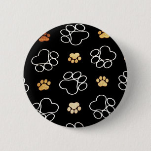 Dogs footsteps patterns 6 cm round badge