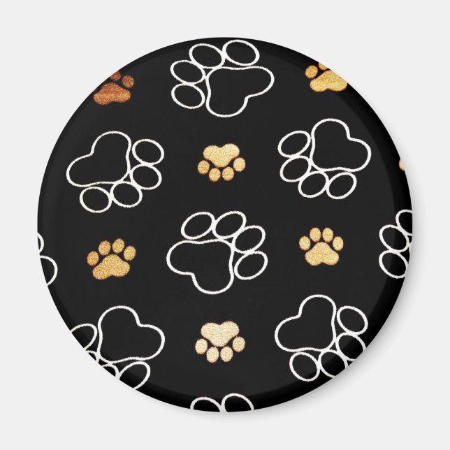 Dogs footsteps patterns magnet (Front)