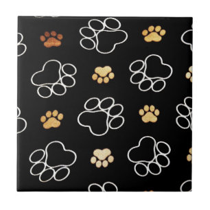 Dogs footsteps patterns tile