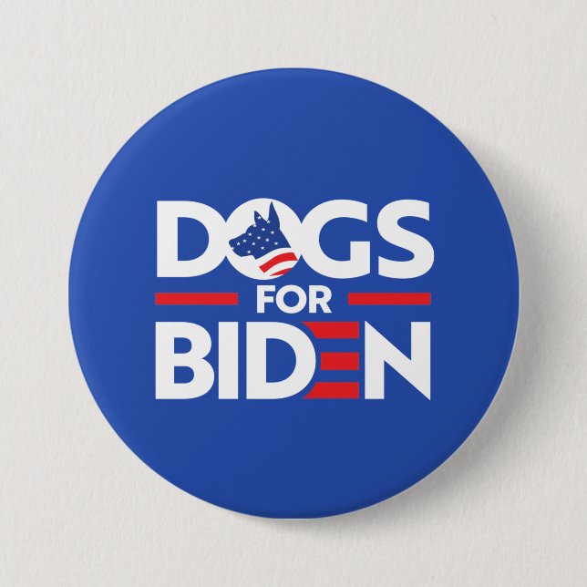 DOGS FOR BIDEN 7.5 CM ROUND BADGE (Front)
