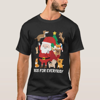 Dogs For Everybody Funny Cute Winter Christmas Gif T-Shirt