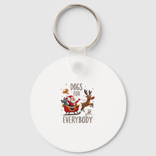 Dogs For Everybody Santa Funny Christmas Xmas (1) Key Ring