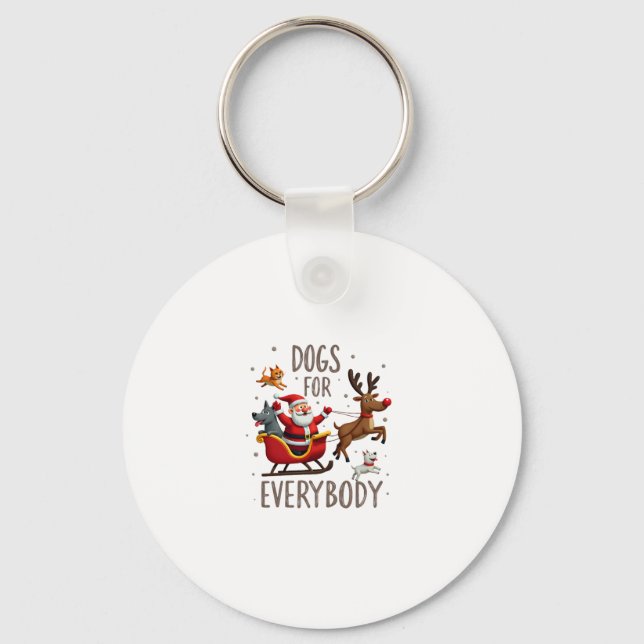 Dogs For Everybody Santa Funny Christmas Xmas (1) Key Ring (Front)
