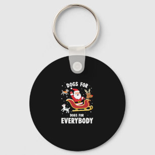 Dogs For Everybody Santa Funny Christmas Xmas (1) Key Ring