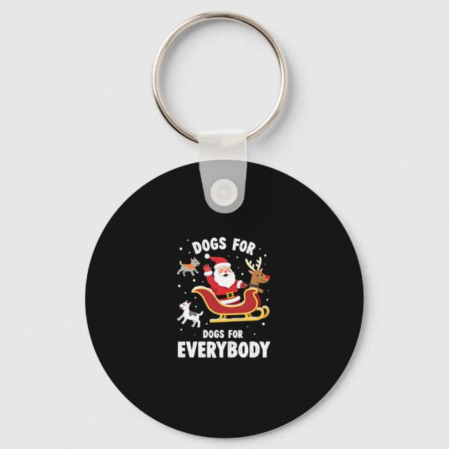 Dogs For Everybody Santa Funny Christmas Xmas (1) Key Ring (Front)