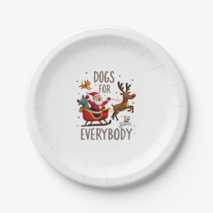 Dogs For Everybody Santa Funny Christmas Xmas (1) Paper Plate